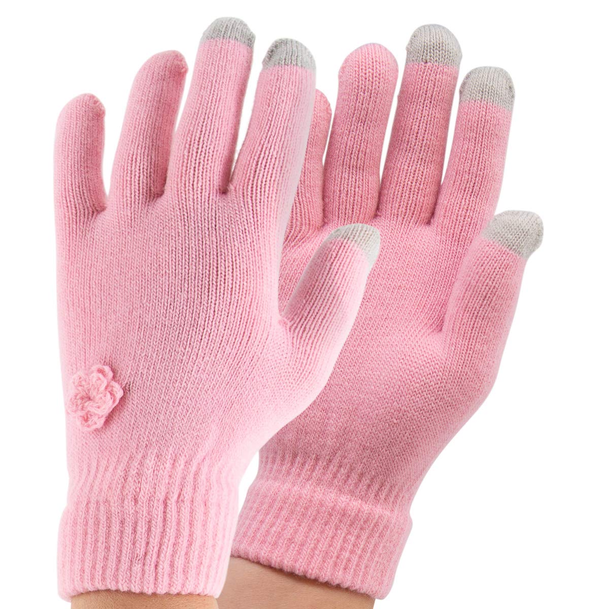 Pugs (5 Pack) Tech Gloves Women Warm Knit Texting Gloves With Touchscreen Fingers Ladies Winter Gloves For Smartphone - Opticdeals