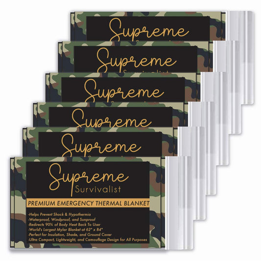 Supreme Survivalist Emergency Mylar Thermal Blankets (6-Pack) Designed for NASA, - Opticdeals