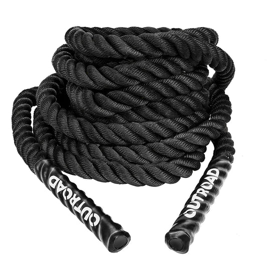 PanAme Heavy Battle Ropes 1.5 inch 30 ft- Polyester Workout Rope Full Body Workout Equipment for Crossfit Training, Home Gym or Fitness Exercise, Building Muscle, Black - Opticdeals