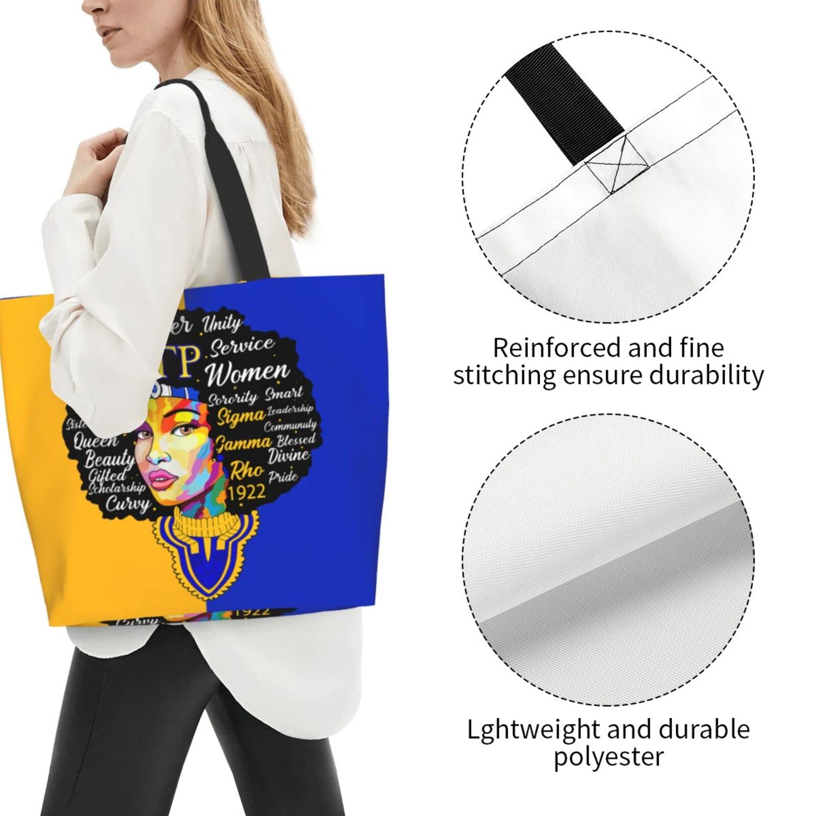 Sigma Gamma Rho Tote Bag Sorority Gifts Reusable Large Capacity Women Shoulder - Opticdeals