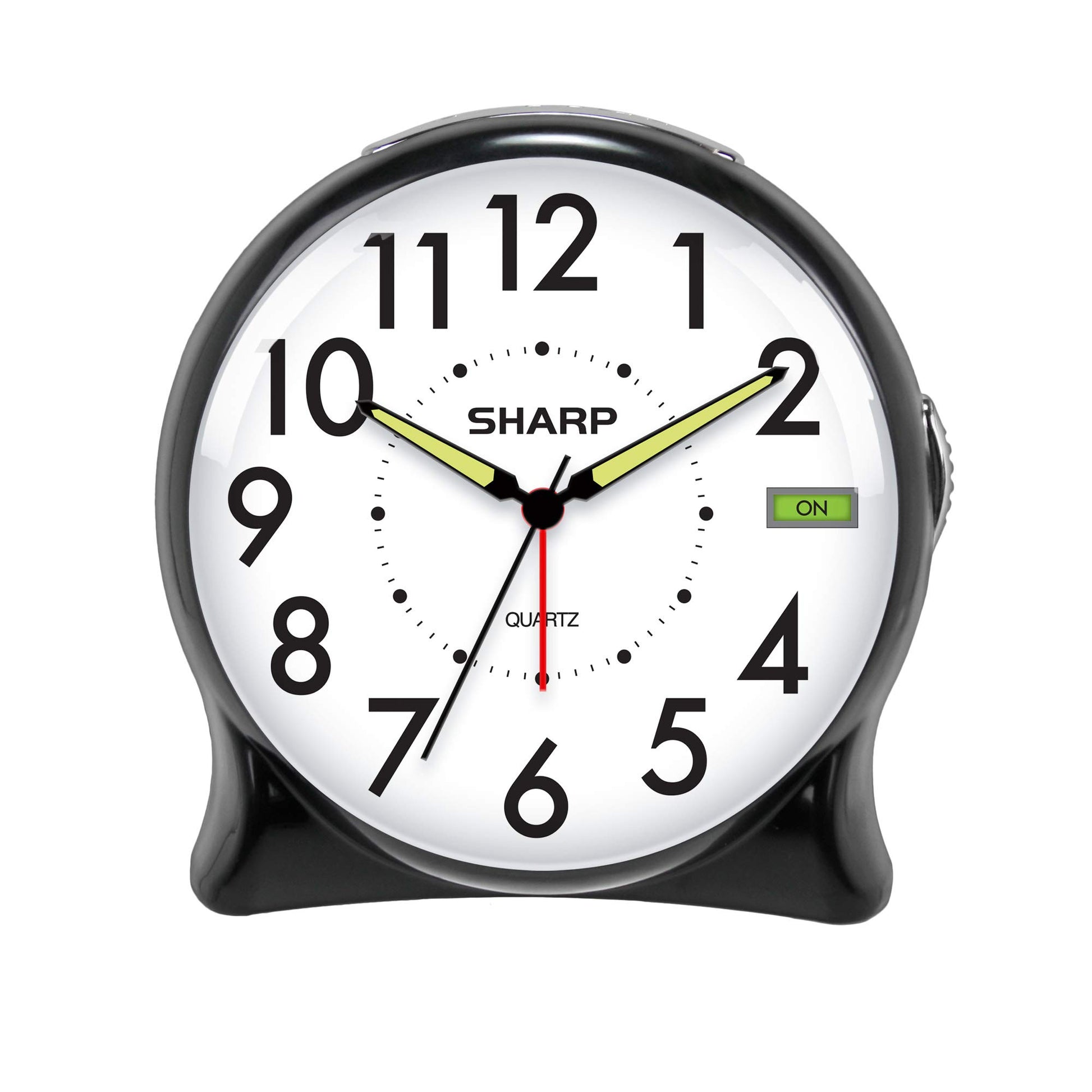 Sharp SPC127A Quartz Analog Alarm Clock (Black/White) - Opticdeals