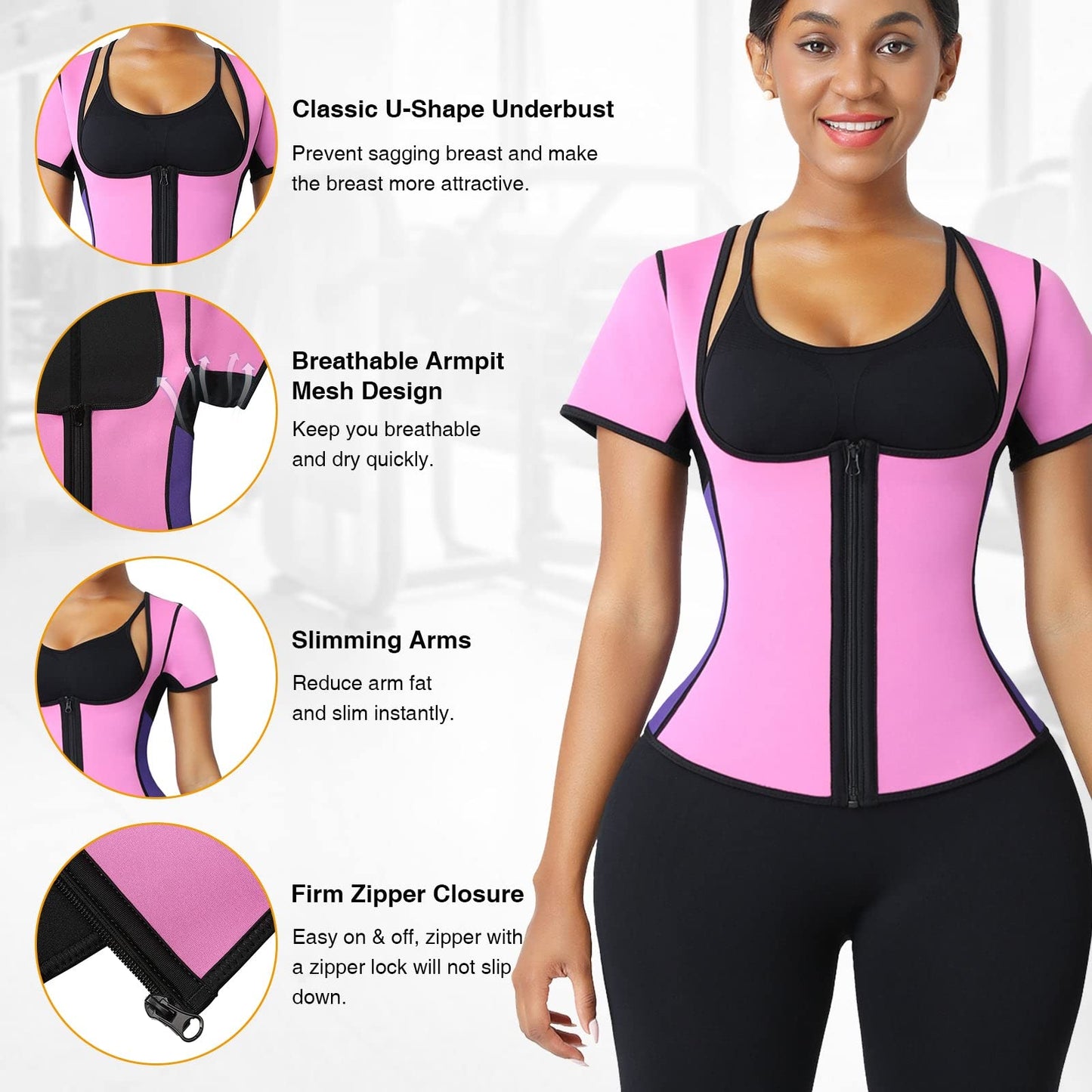 FeelinGirl Zipper Waist Trainer for Women Vest Neoprene Sauna Suit Plus Size - Opticdeals