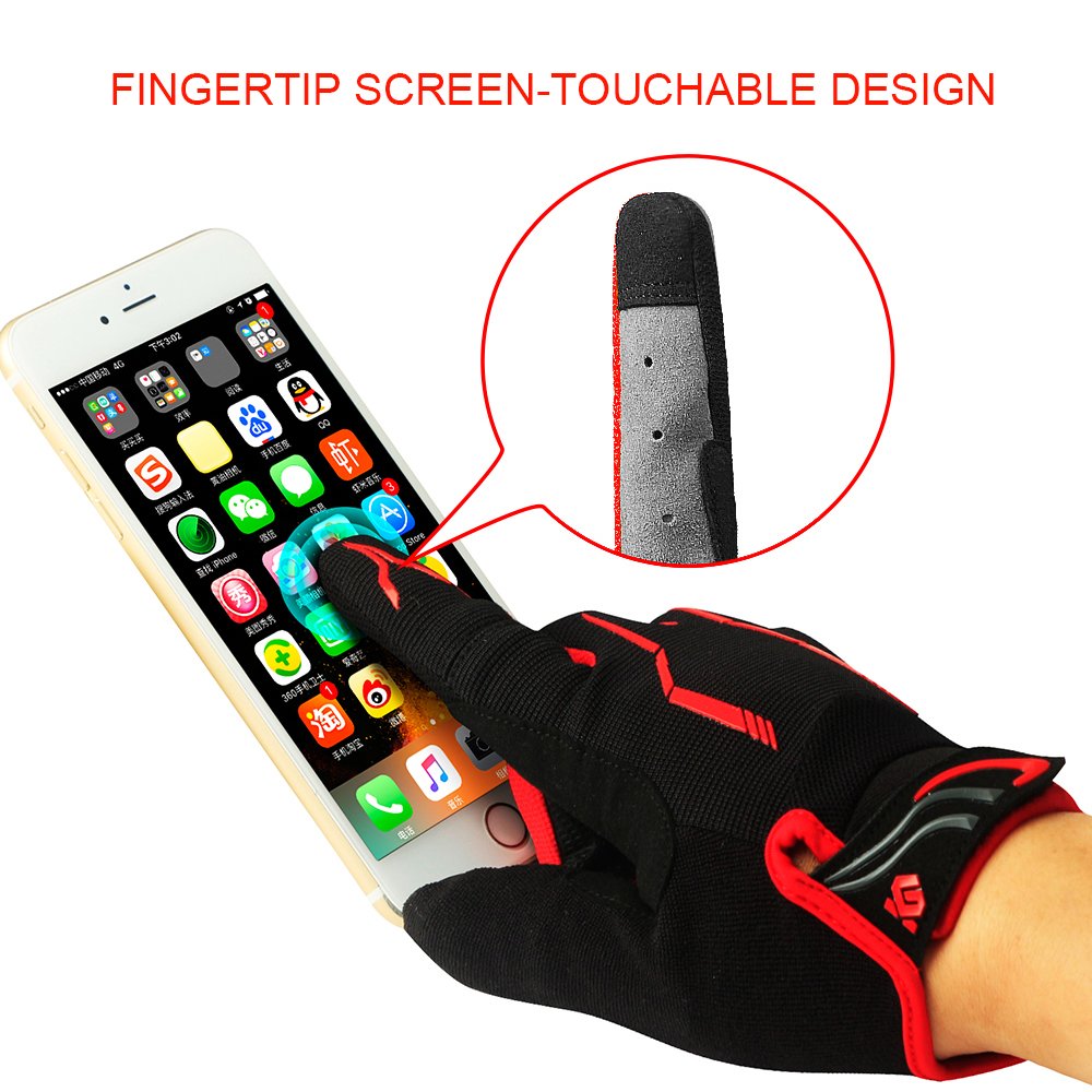 Full Finger Bike Gloves Unisex Outdoor Touch Screen Sz L Cycling Gloves Road Mountain Bike Bicycle Gloves - Opticdeals