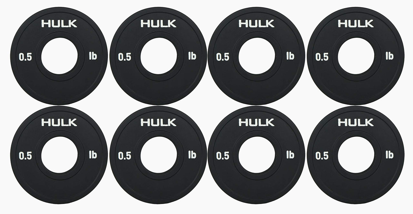 Olympic Fractional Plates - Micro Weight Set of 8 x 0.5 Pound Plates for Barbell or Dumbbell - Opticdeals