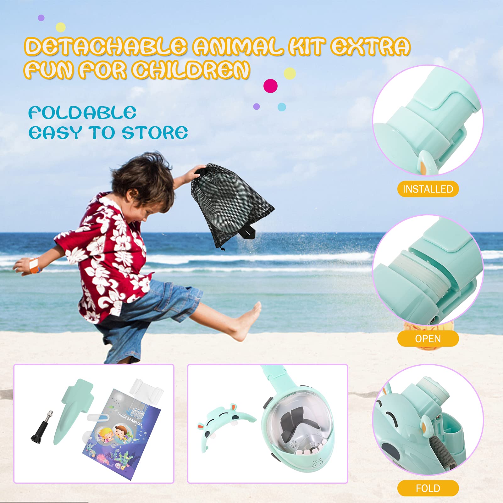 Joywin Snorkel Mask Kids Sz XS  with Latest Safety Dry Breathing System - Opticdeals