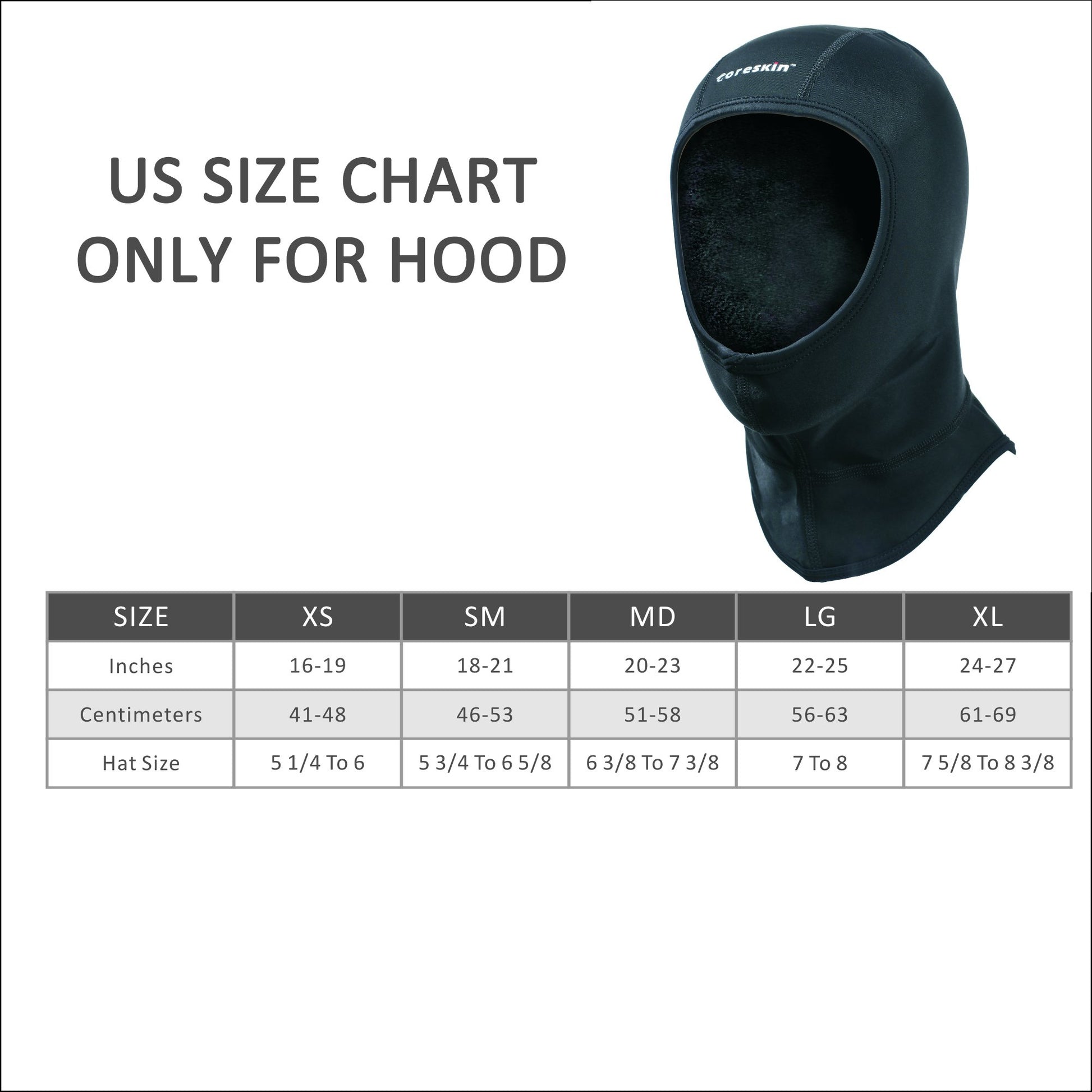 Coreskin Wetsuit Dive Hood 3mm Warm 4 Way Stretch, Flow Vent No Trapped Air Face - Opticdeals