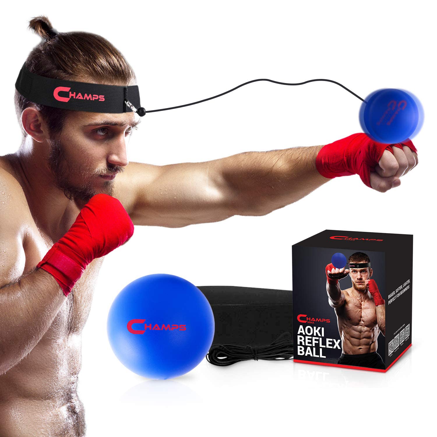 CHAMPS MMA Boxing Reflex Ball -Improve Reaction Speed and Hand Eye Coordination - Opticdeals