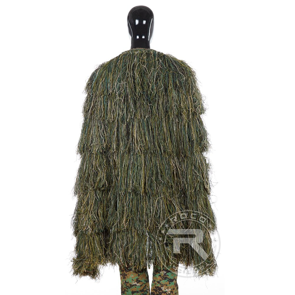 TTGTACTICAL Camouflage Woodland Ghillie Poncho Cape Cloak Tactical Sniper - Opticdeals