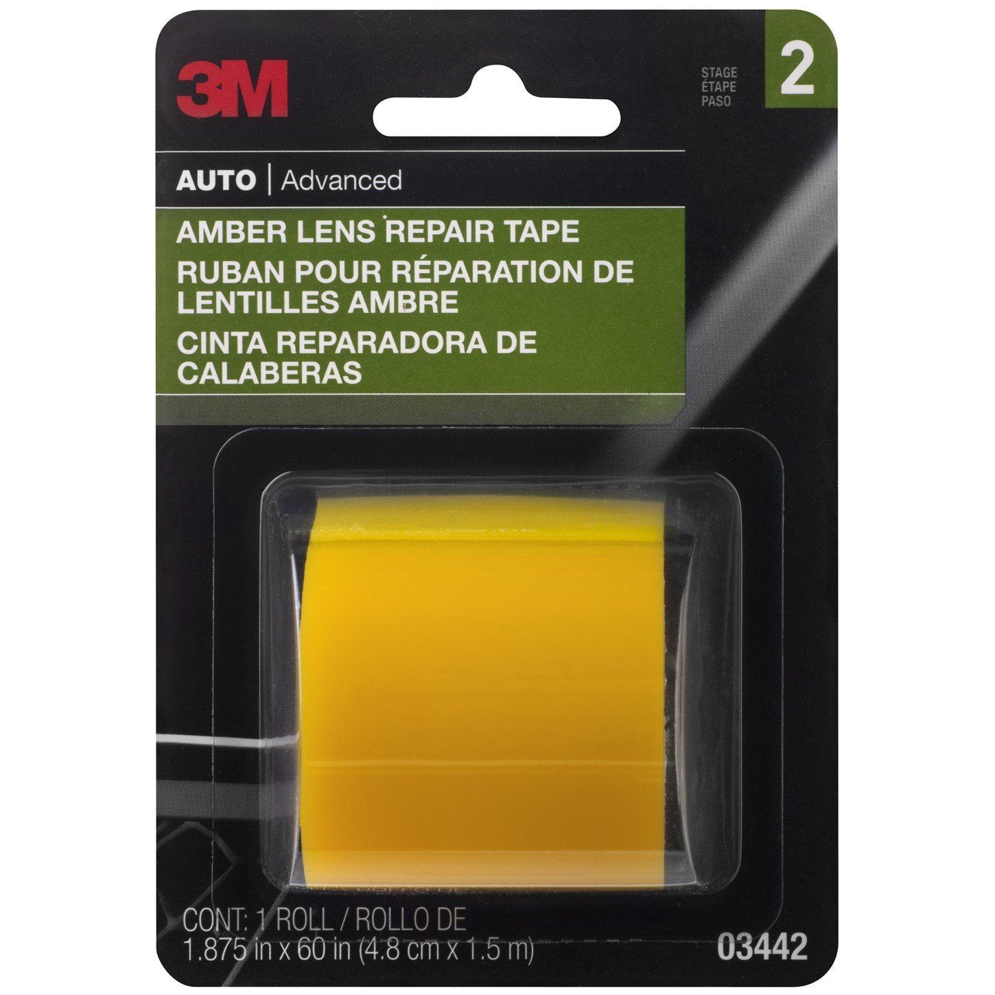 3M Amber Lens Repair Tape, 03442, 1.875 in x 60 in - Opticdeals