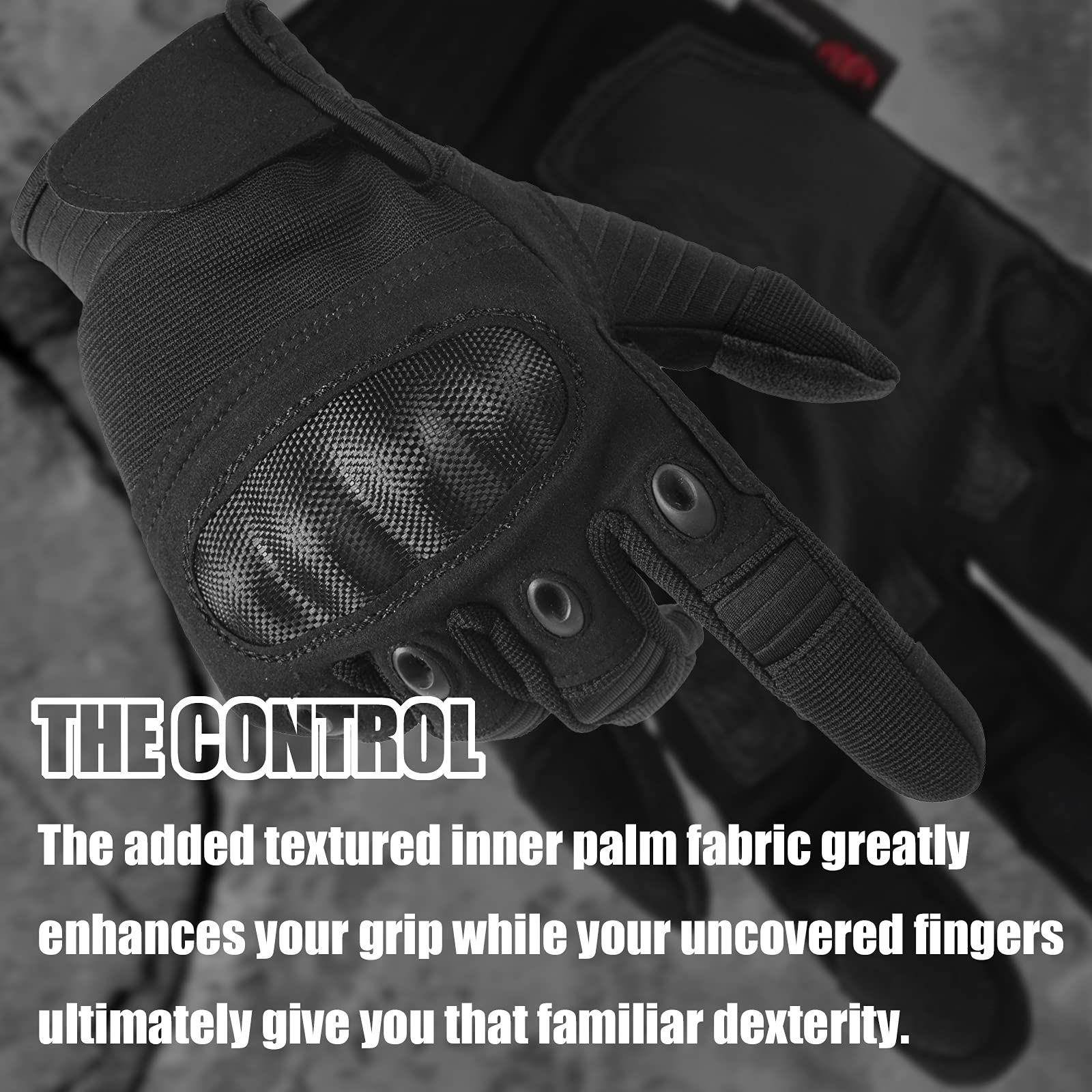 Tactical Motorcycle  Gloves, Touchscreen Training Gloves with Hard Knuckle - Opticdeals