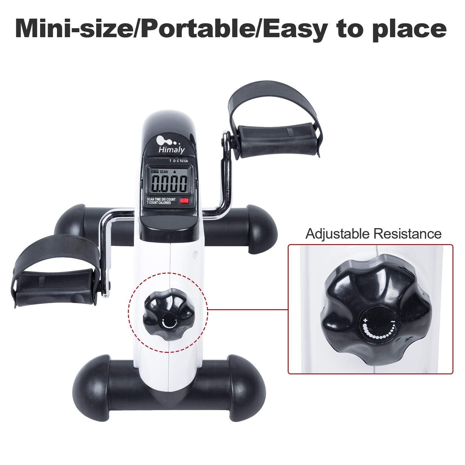 Mini Exercise Bike Portable,Arm and Leg Exercise Equipment Cycle with Digital LCD Screen Display Under Desk Bike Pedal Exerciser,Peddler Exerciser,Foot Pedal Exerciser,Mini ,White - Opticdeals