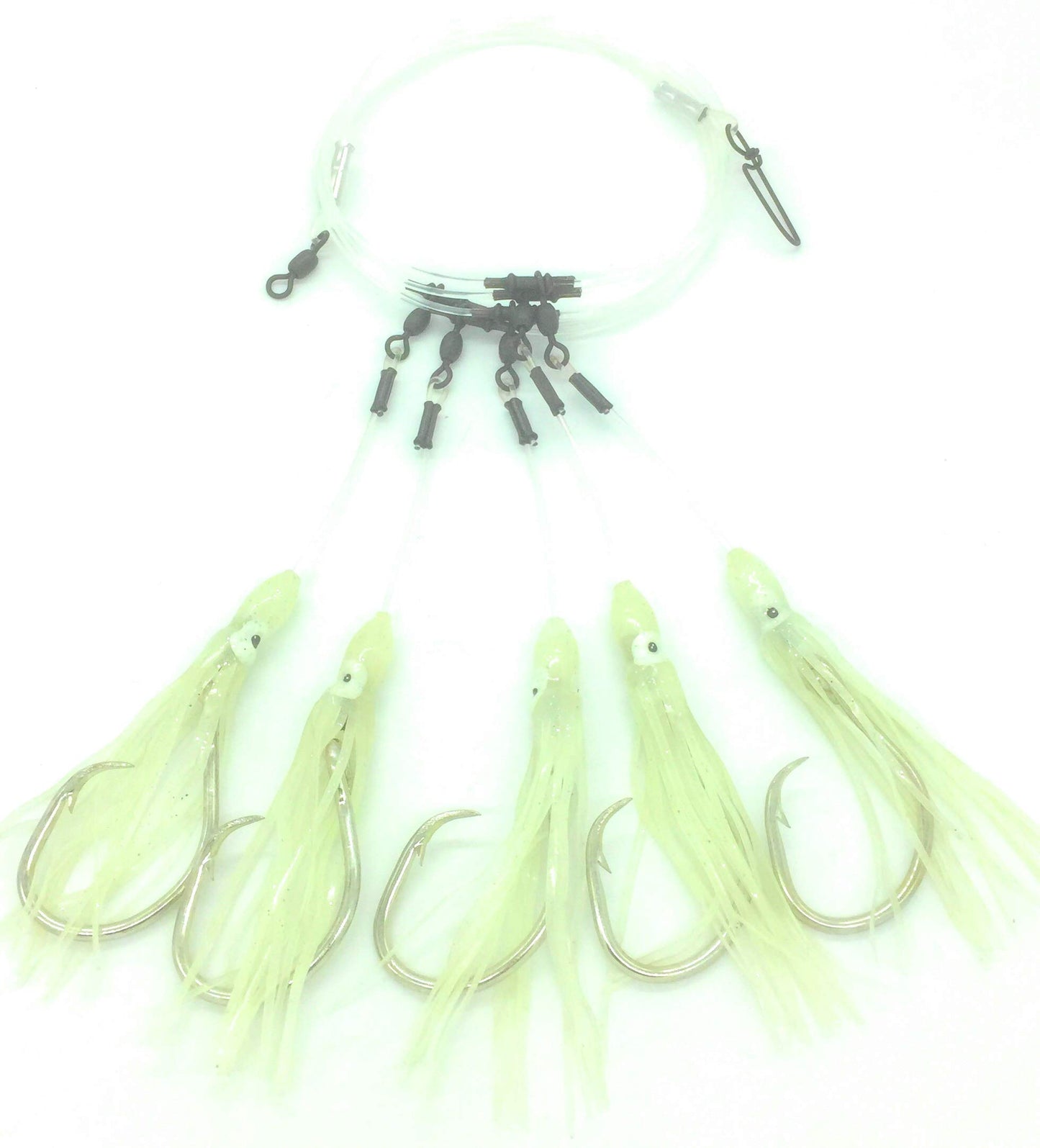 End Game Tackle Company Glow Squid Deep Drop Rig (15/0, 5 Hook) - Opticdeals