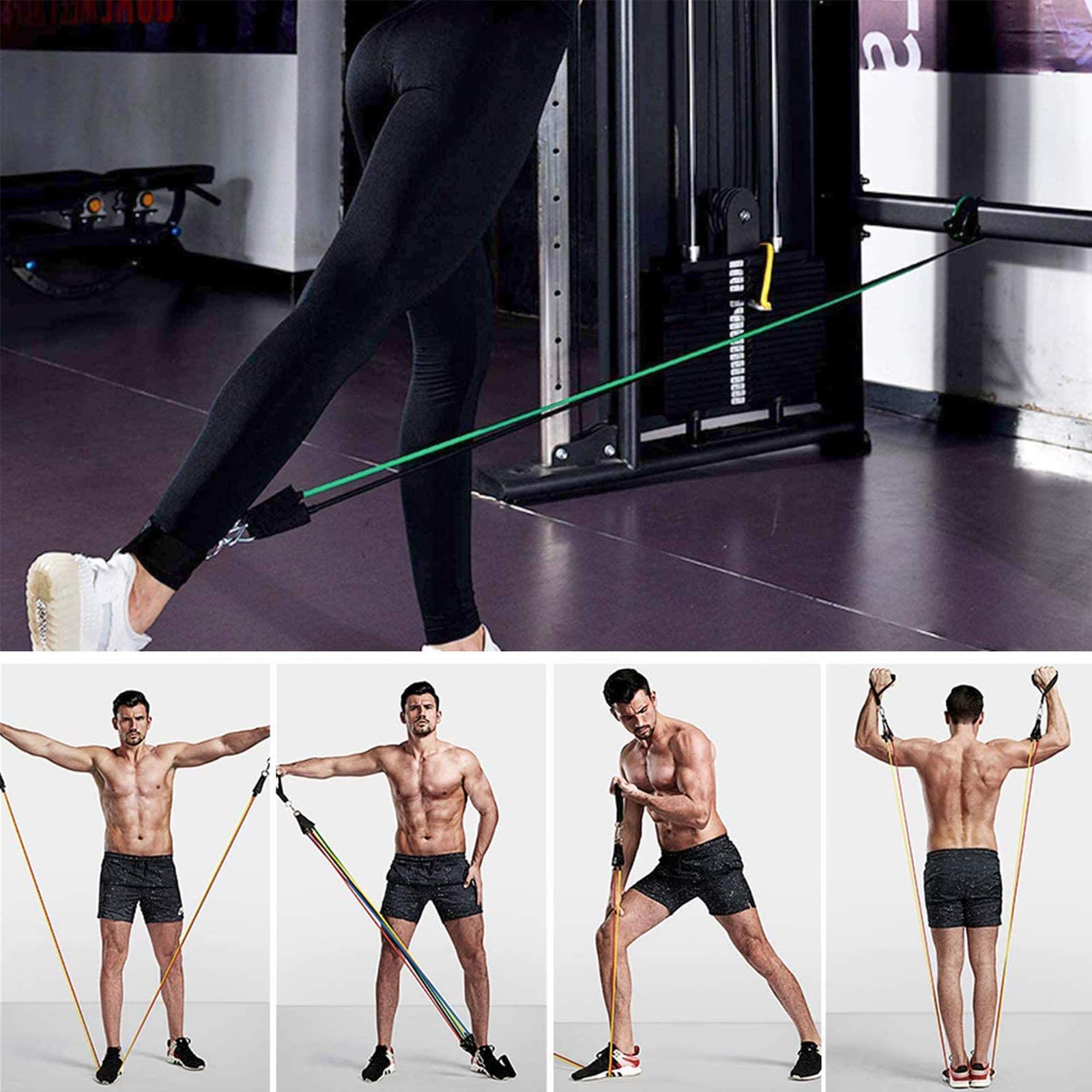 Resistance Bands Set Exercise with Handles - Workout Resistance Bands Set - Opticdeals