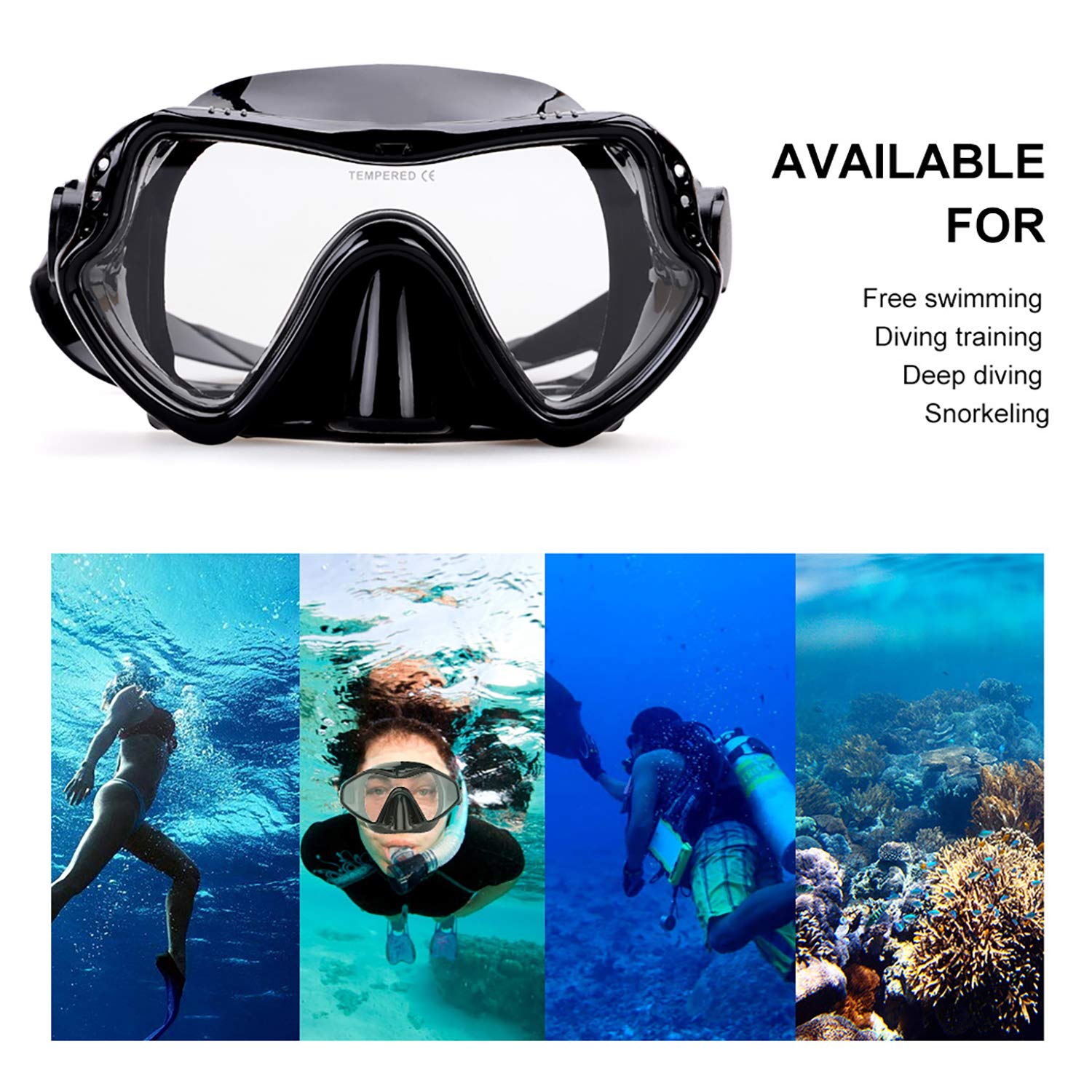 Snorkel Set, Snorkeling Mask Dry Top Anti-Fog Coated Glass Diving Snorkeling Package Set, Anti-Leak Free Breathing Snorkeling Packages with Ear Plugs Swimming Traning Equipment for Adults Youth Kids - Opticdeals