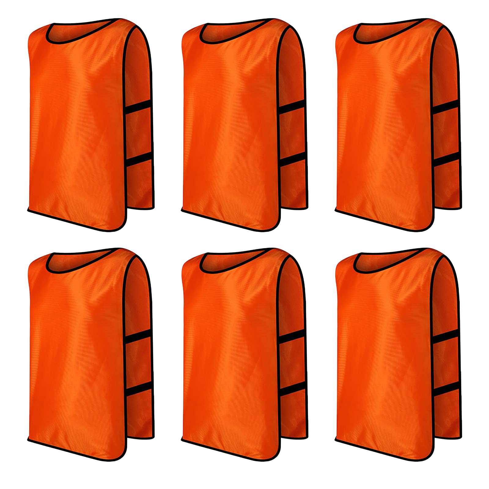 SFAKDTY 6 Pack Football Vest Scrimmage Training Team Practice Pinnies for Soccer Basketball Volleyball with Carry Bag (Orange) 3 - Opticdeals