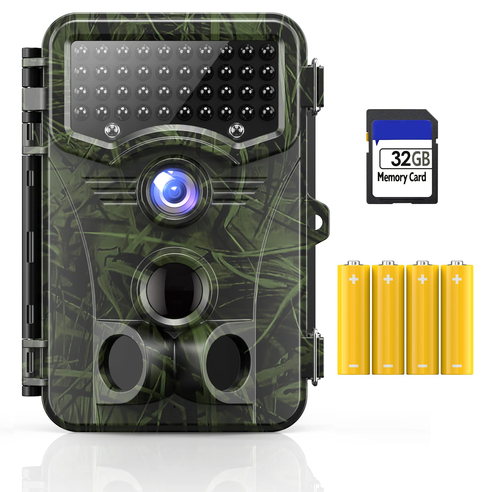 Vikeri 4K 32MP Trail Camera, Game Camera with Night Vision 0.1s Trigger Time Motion Activated 120°Wide Lens, IP66 Hunting Camera with 40pcs No Glow Infrared LED 2.4''LCD for Wildlife Monitoring - Opticdeals