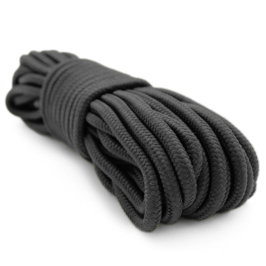 Emergency Zone 9mm Nylon Braided, 50 Foot, Multi-Purpose Camping Rope | Black (1 - Opticdeals