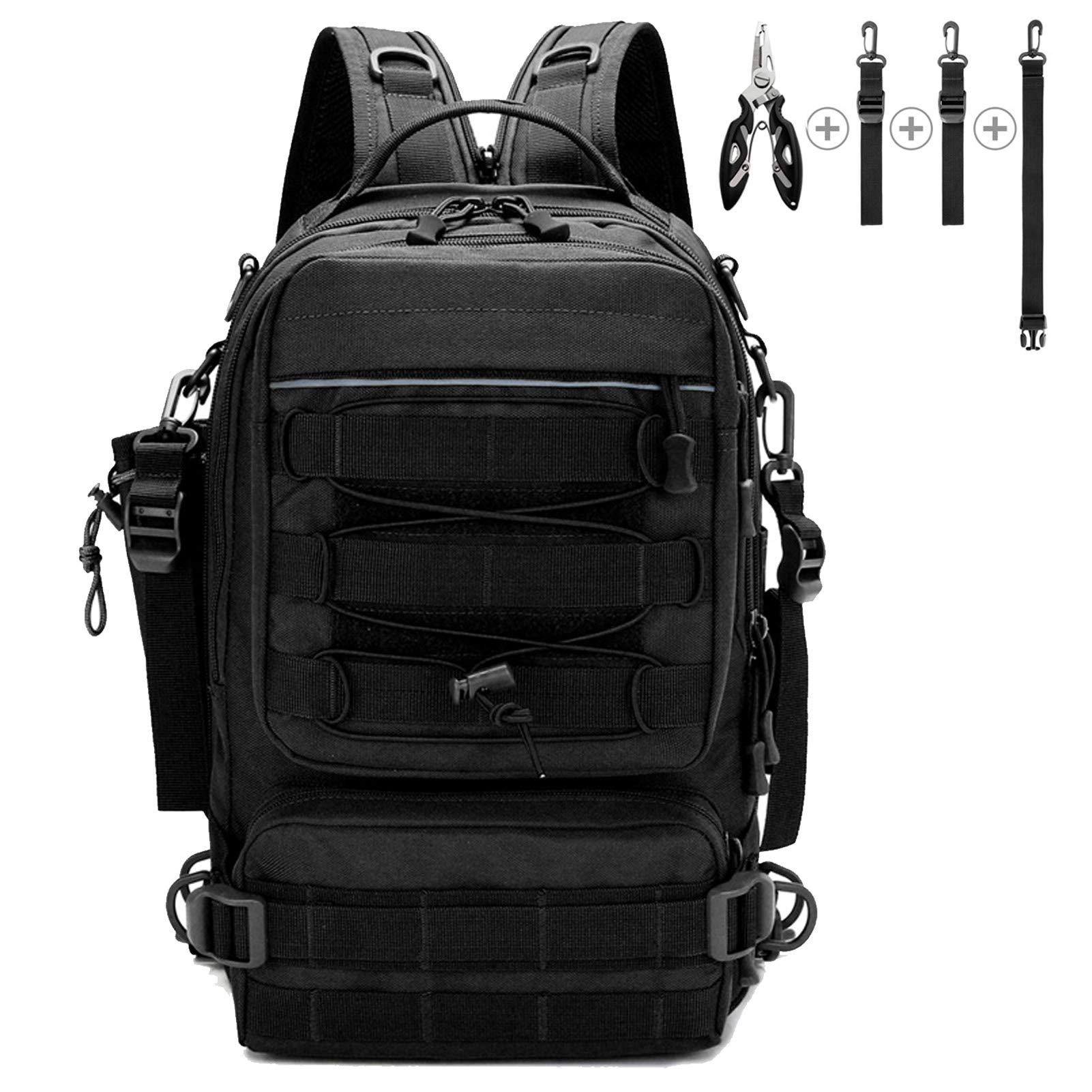 Fishing Tackle Backpack Storage Bag (Standard 14.5 * 9 * 5.5 inch Black - Opticdeals