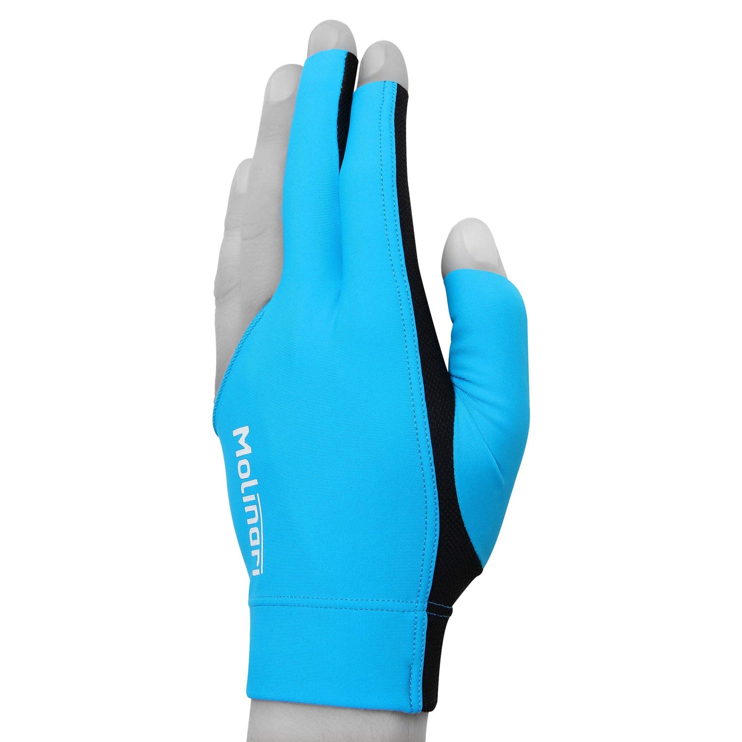 Molinari Billiard Glove - for Left Hand (Cyan, Regular (One Size fits Most)) - Opticdeals