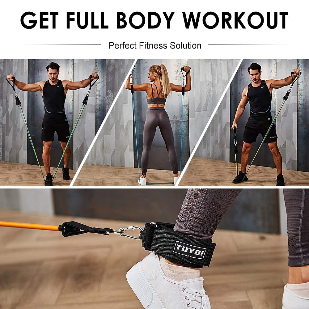 Resistance Band 30lb Resistance Black with Handles - Opticdeals