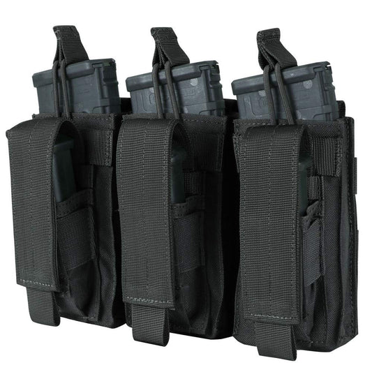 CONDOR Airsoft MA55 Triple Kangaroo Mag Pouch Black - Opticdeals