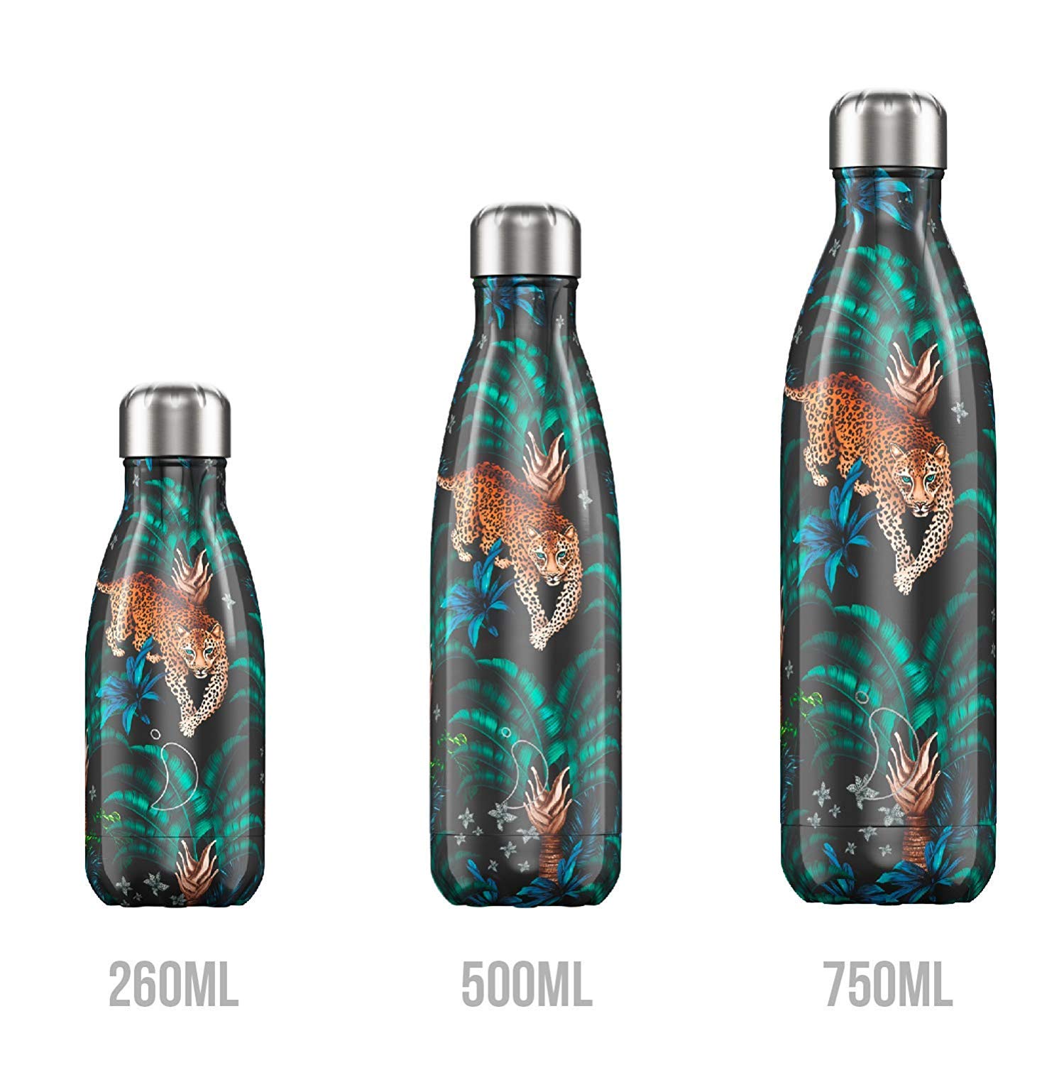 Chilly's Water Bottle  Stainless Steel and Reusable Leak Proof, Leopard 260ml - Opticdeals