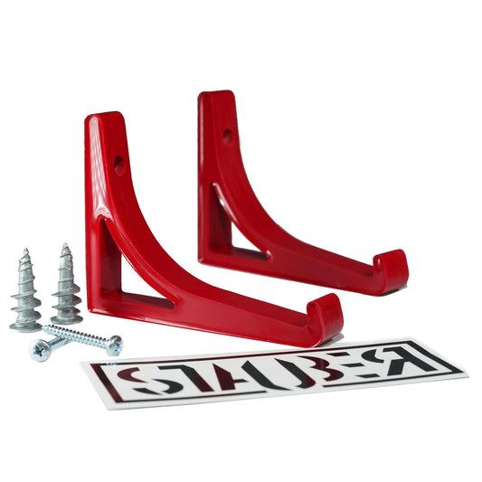 STAUBER Red Hook Snowboard Hanger - Display Graphic Snowboard Wall Mount - Snowboard, Ski, Skateboard Storage Rack | Horizontal Wall Mount (Red Hook (2 Pack)) - Opticdeals