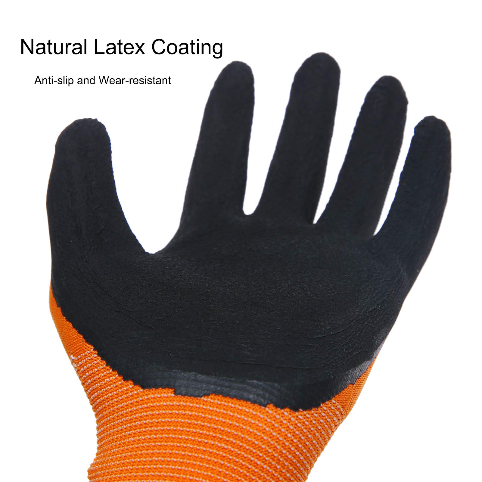 FWPP 12-Pairs Latex Coated Work Gloves, Firm Grip for Construction, Gardening - Opticdeals