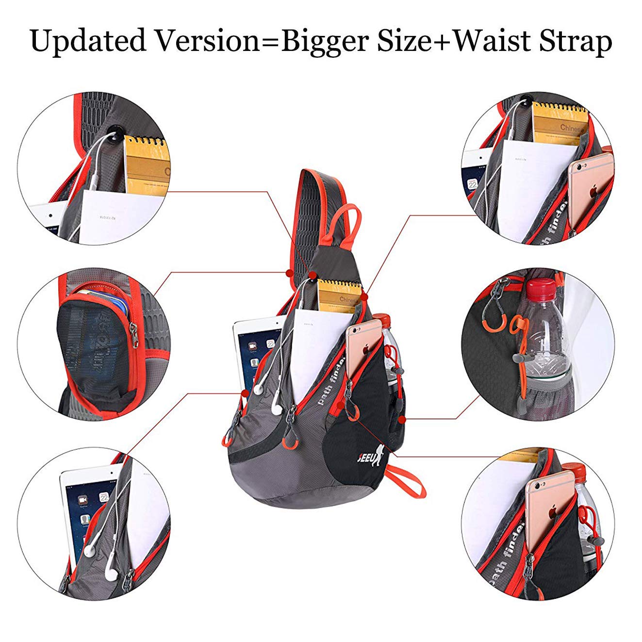 SEEU Sling Bag Backpack, Ultralight Water-Resistant Multipurpose Outdoor - Opticdeals