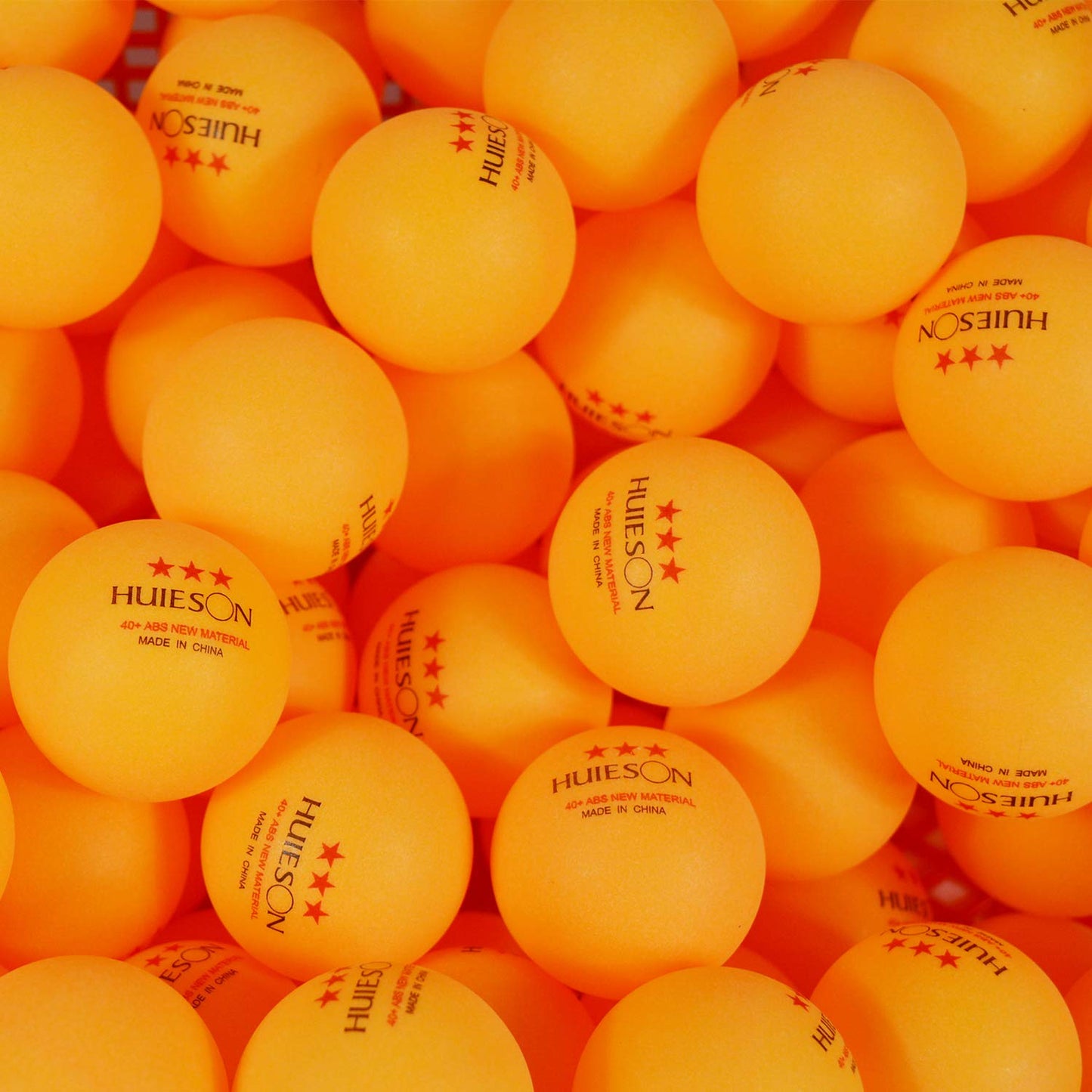 Huieson  50-Pack Ping Pong Balls Orange  Table Tennis  Advanced ABS Plastic - Opticdeals