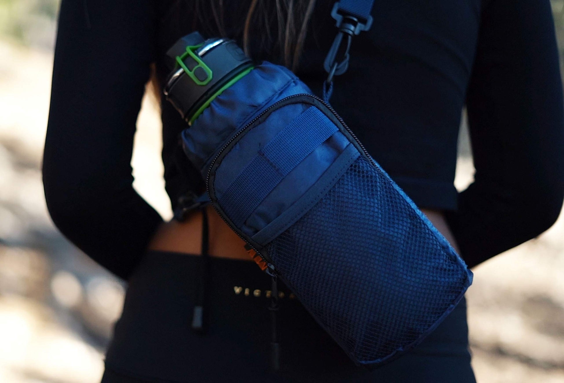 Mindful Ventures Water Bottle Holder - Insulated Water Bottle Carrier/Sling w/Adjustable Shoulder Strap | Pocket for Phone, Accessories | Up to 40oz | Great for Hydro Flask Walking Hiking - Opticdeals