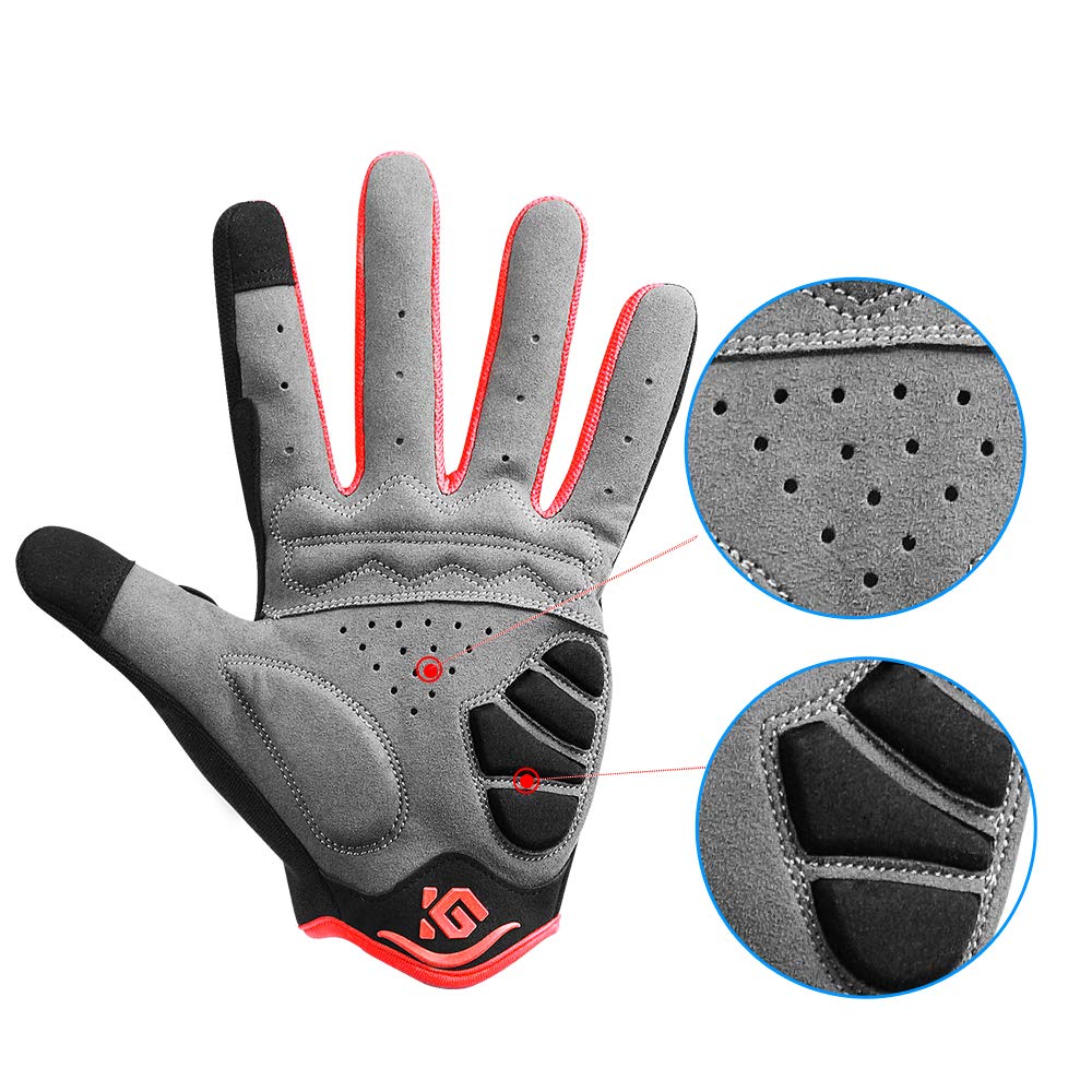 Full Finger Bike Gloves Unisex Outdoor Touch Screen Sz L Cycling Gloves Road Mountain Bike Bicycle Gloves - Opticdeals