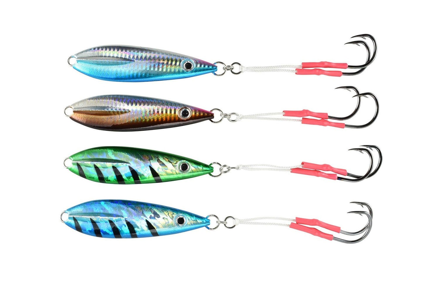 LAST CAST TACKLE 80g-250g Flat Fall Jig W/Double Assist Hook - 4 Colors & 5 Weights to Choose from (Herring, 160g) - Opticdeals