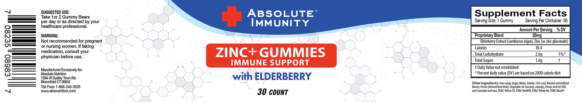 Absolute Immunity-Elderberry Gummy Bears To Maximize Your Potential with ZINC infussed Gummies, Delicious & Potent Combo for Robust Health,The Ultimate Immune Support Gummies for Adults & Kids 30ct. - Opticdeals