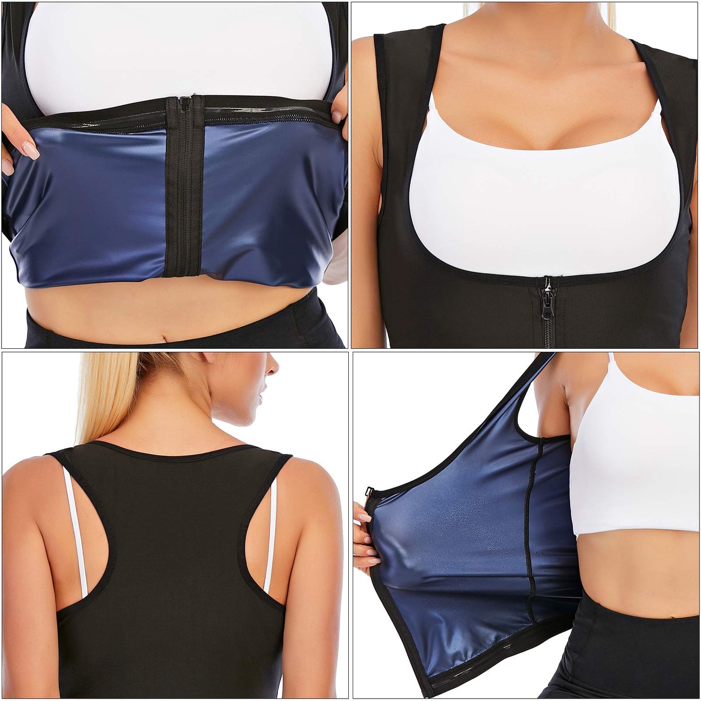 Newitt Women's Sauna Suit Sweat Vest Hot Neoprene Slimming Workout Vest Waist - Opticdeals