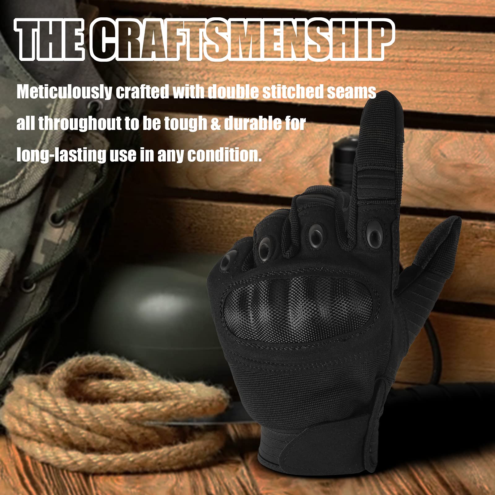 Tactical Motorcycle  Gloves, Touchscreen Training Gloves with Hard Knuckle - Opticdeals