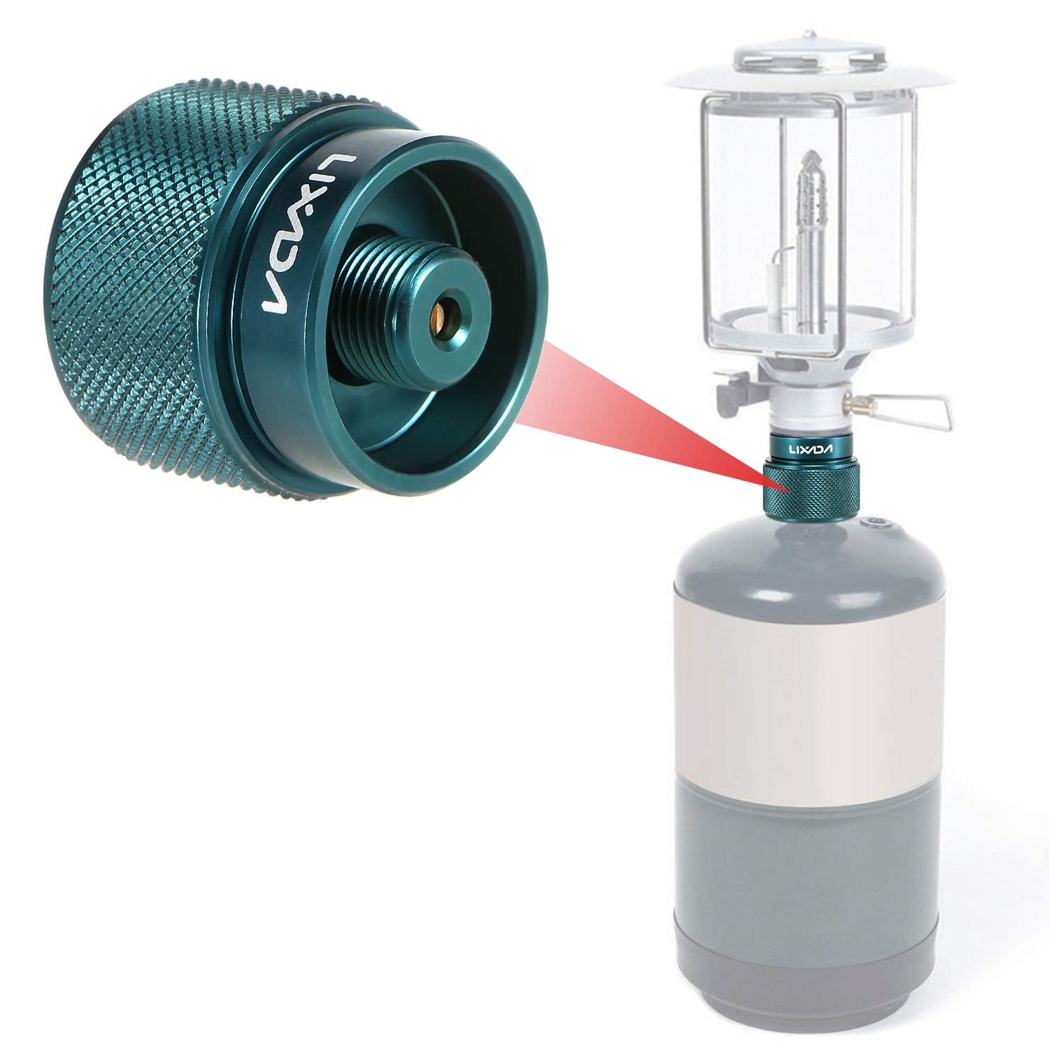 Lixada Camping Stove Adapter 1L Outdoor Propane Small Tank Input EN417 Lindal Valve Output - Opticdeals