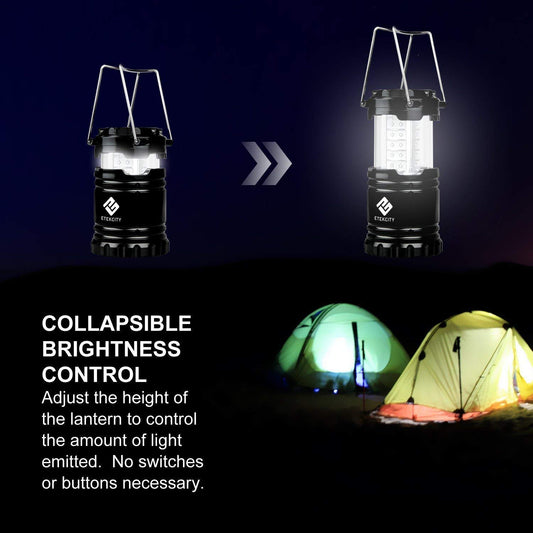 Etekcity Lantern Camping Lantern Battery Powered Lights for Power Outages, Home Emergency, Camping, Hiking, Hurricane, A Must Have Camping Accessories, Portable & Lightweight, Batteries Included - Opticdeals