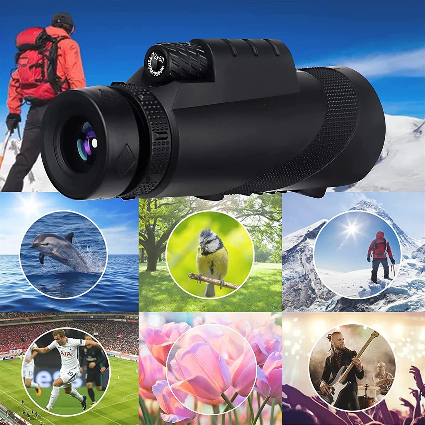 80X100 High Definition Monocular Telescope & Tripod With Phone Mount - Opticdeals