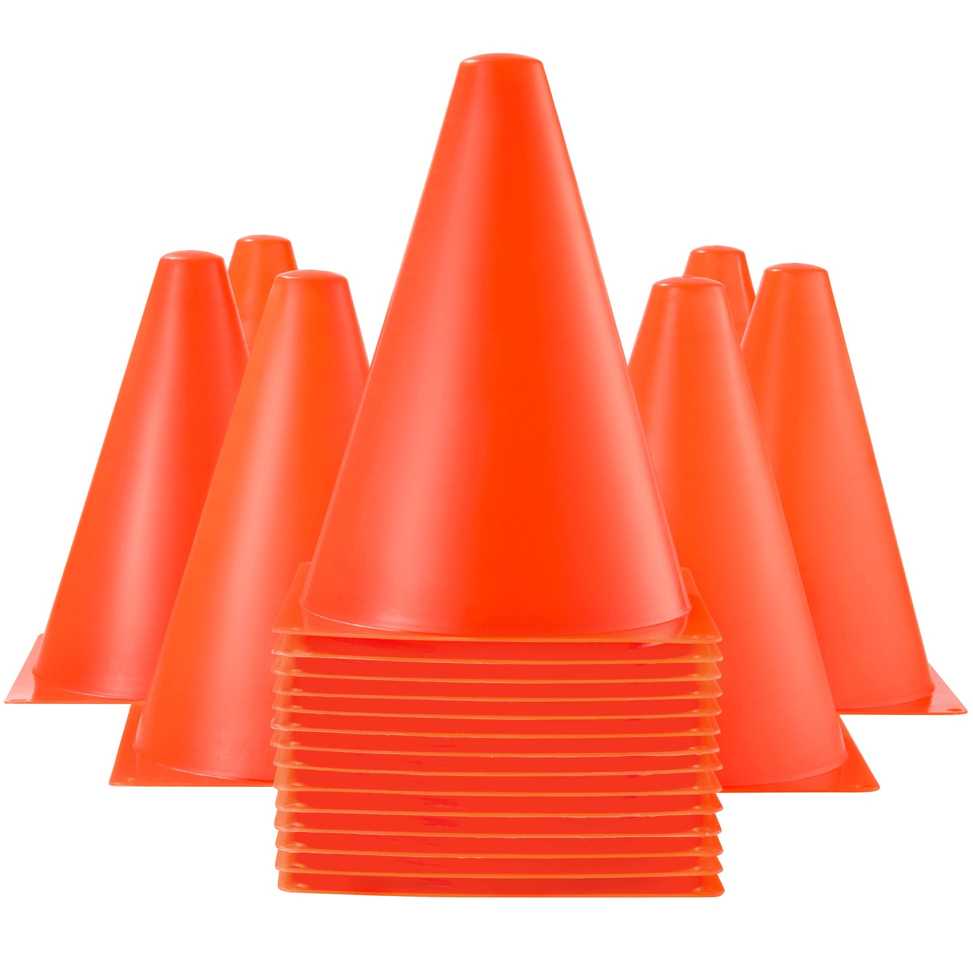 Traffic Cones 6 Pack  7" Plastic - Opticdeals