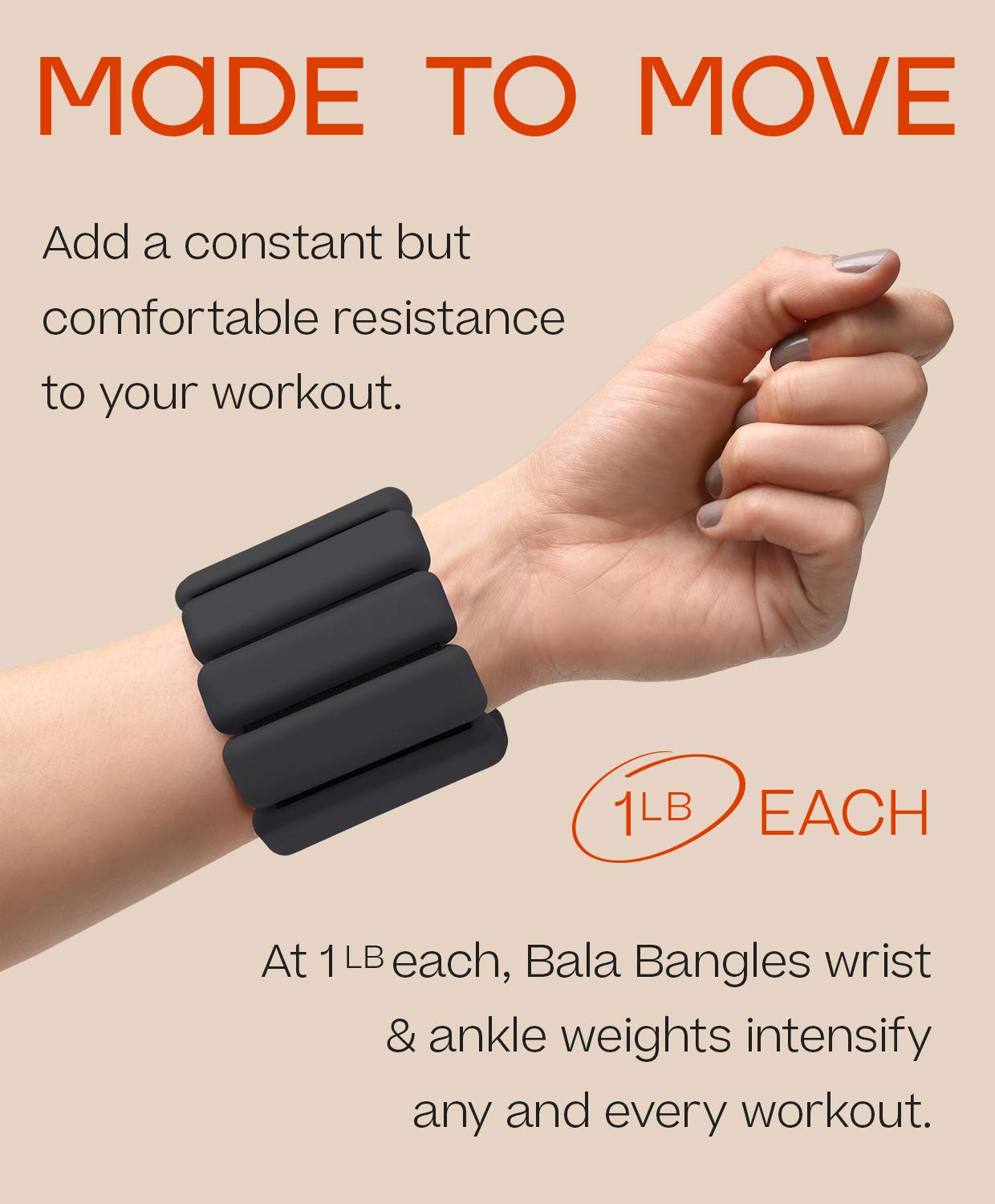 Bala Bangles - Set of 2 (1lb Each) | Adjustable Wearable Wrist & Ankle Weights | - Opticdeals