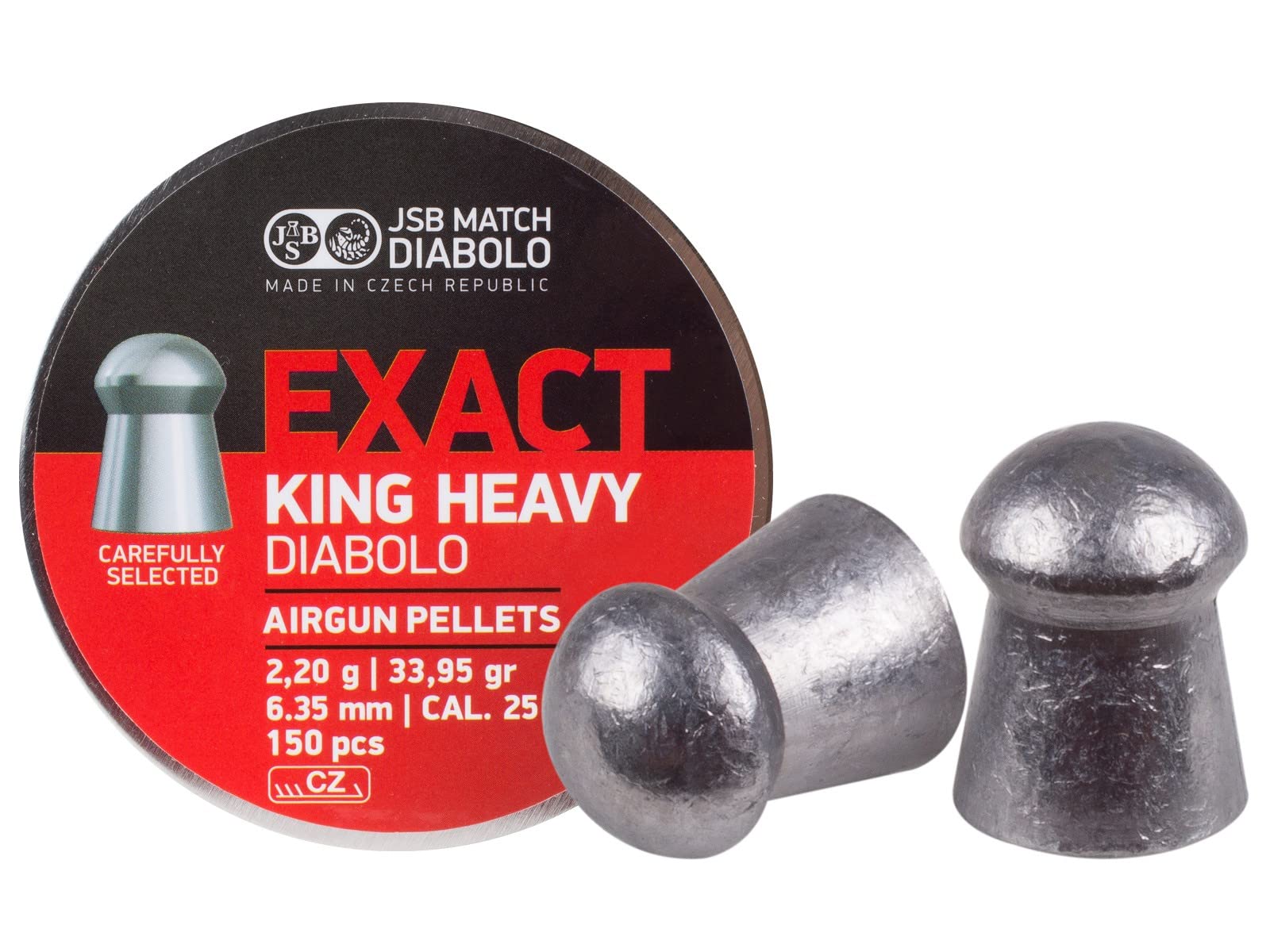 JSB Match Diabolo Exact King MKII Heavy .25 Cal, 33.95 Grains, Domed, 150ct - Opticdeals