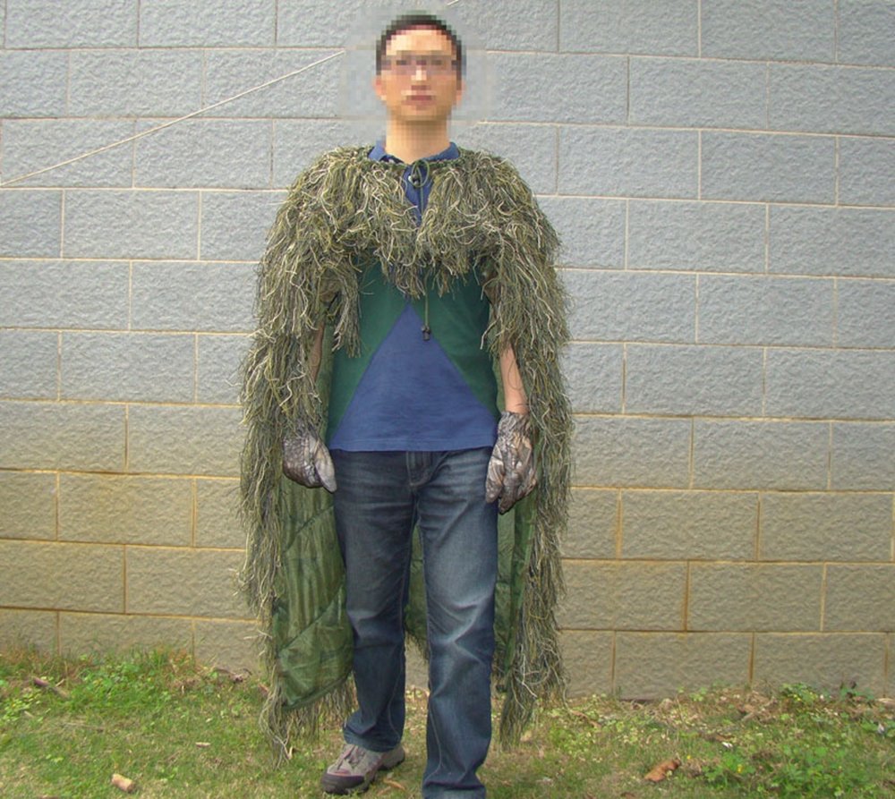 TTGTACTICAL Camouflage Woodland Ghillie Poncho Cape Cloak Tactical Sniper - Opticdeals