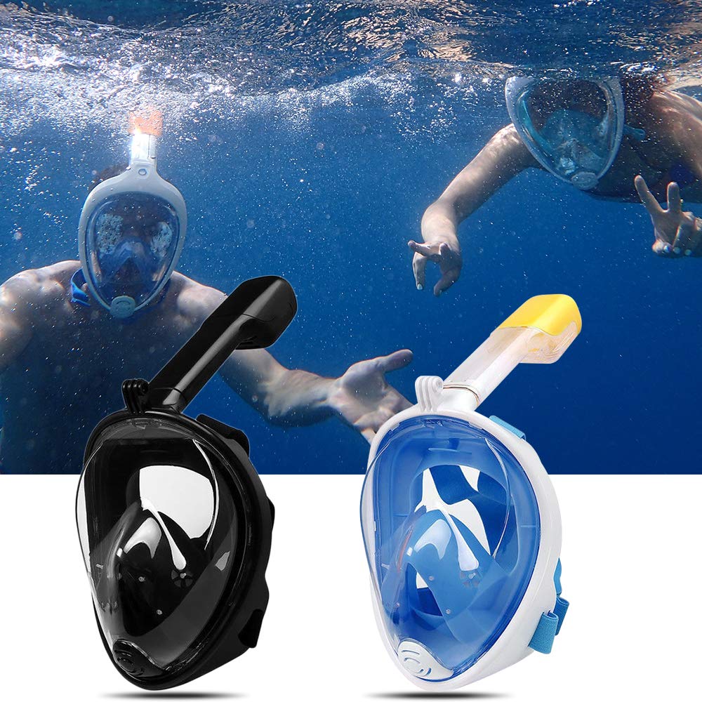 Elly Sily Snorkel Mask Detachable180°Panoramic View Free Breathing Full Face Snorkeling Mask with Detachable for GoPro Mount - Opticdeals