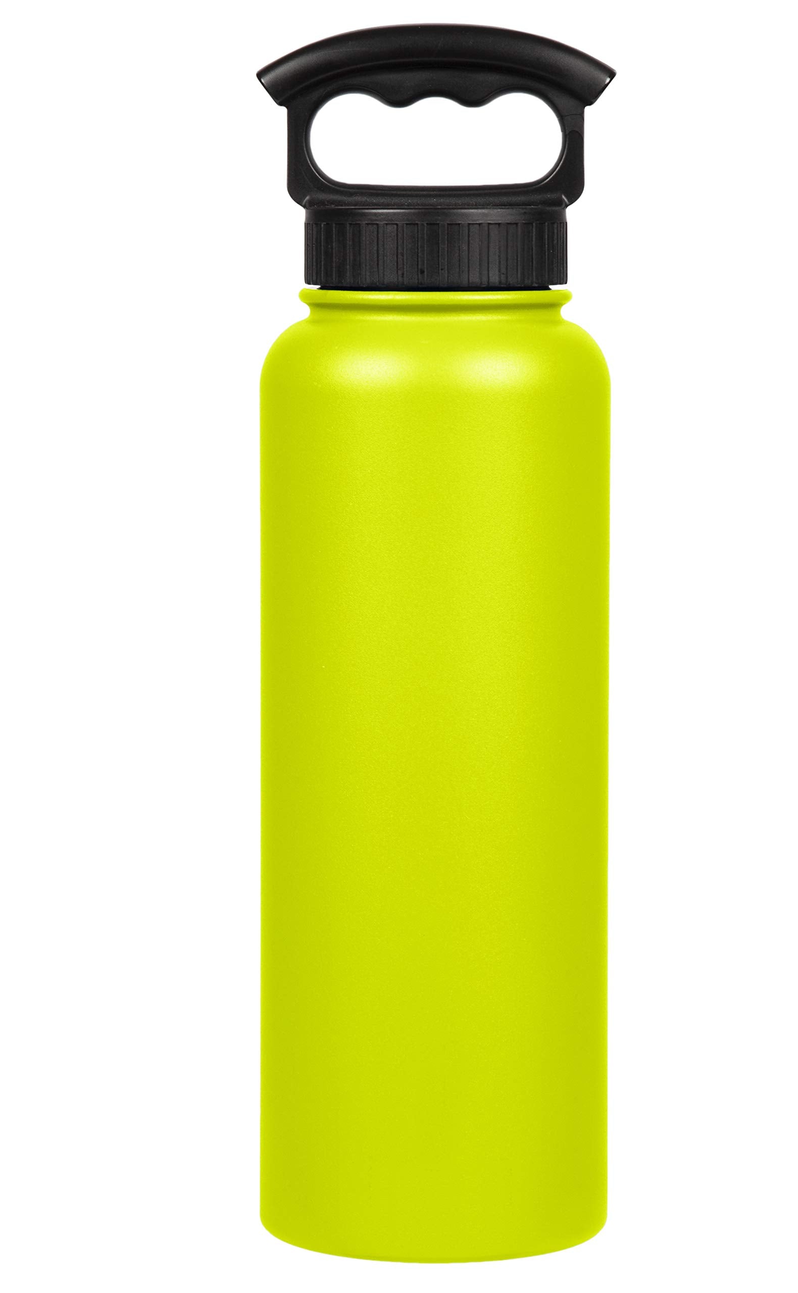 FIFTY-FIFTY Sport Water Bottle, 3 Finger Wide Mouth Cap, 18 oz/530mL, Lime Green - Opticdeals