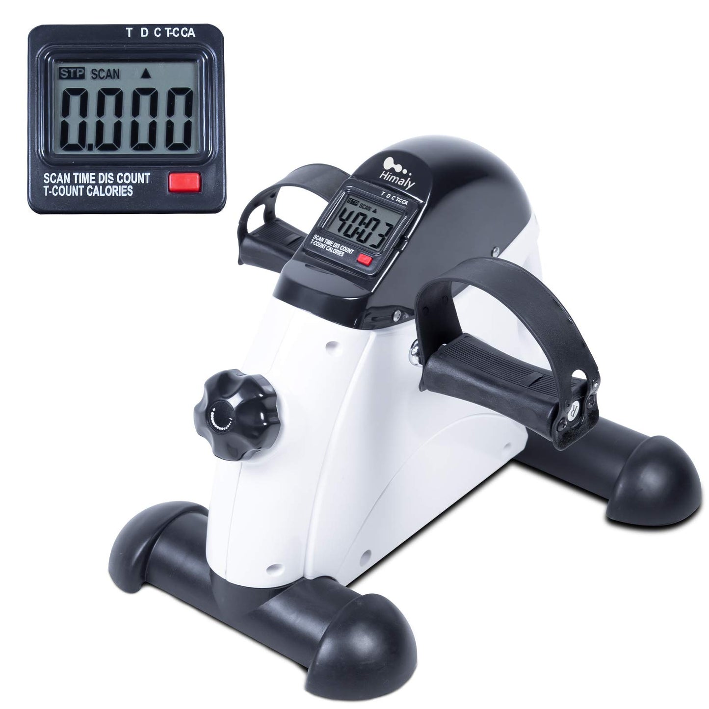 Mini Exercise Bike Portable,Arm and Leg Exercise Equipment Cycle with Digital LCD Screen Display Under Desk Bike Pedal Exerciser,Peddler Exerciser,Foot Pedal Exerciser,Mini ,White - Opticdeals