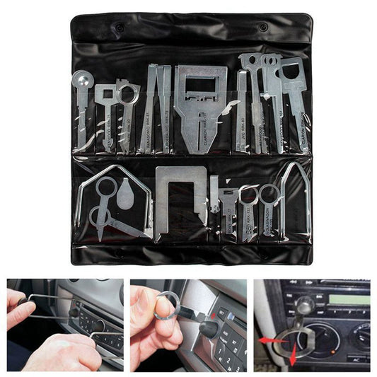 Pulusi 38 Pcs Professional Car Interior Dash Panel Audio Stereo CD Player Radio - Opticdeals