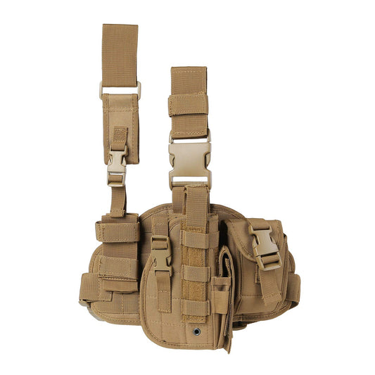 Paladins Drop Leg Holster with Magazine Pouch,Right Handed Tactical Thigh Pistol Gun Holster Leg Harness,Glock 19 Holster Tan - Opticdeals