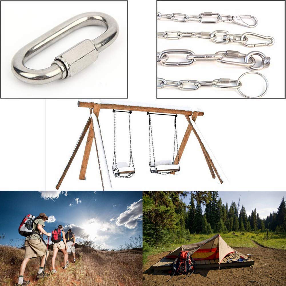 Stainless Steel D Shape Locking Carabiner1/8" 18Pack Quick Link Chain Connector - Opticdeals