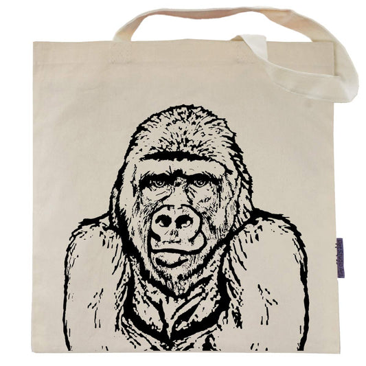 The Gorilla Tote Bag by Pet Studio Art, Beige, Casual Tote - Opticdeals